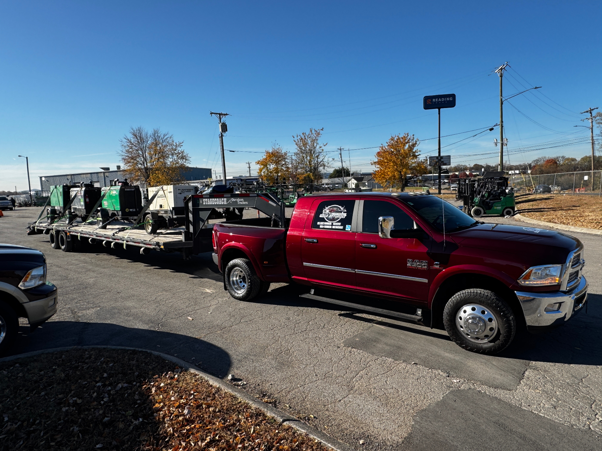 Equipment strapping and load securing process on flatbed