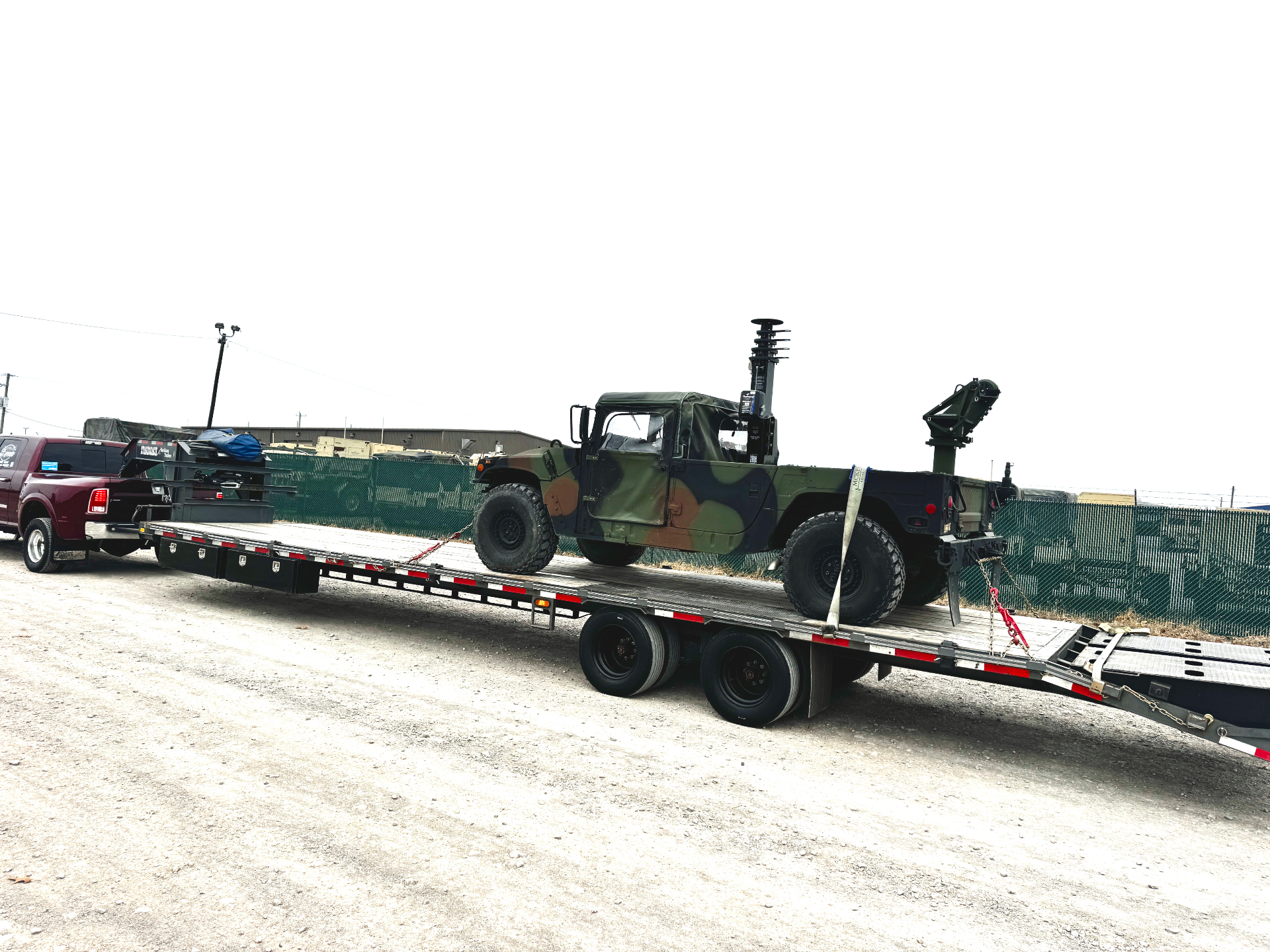 Heavy equipment delivery completed at construction site